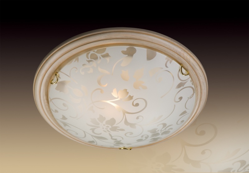 Светильник из дерева СОНЕКС 256 SN 102 PROVENCE CREMA стекло E27 2*100W D460 105x460 зол./беж.
