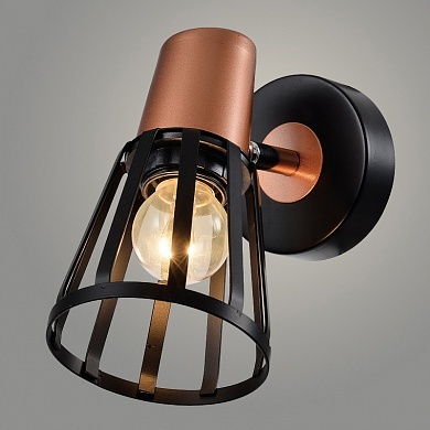 Спот 19211/1 BK+COPPER черный/медь 1x40W E27 h170, WAN22 Спот 19211/1 BK+COPPER черный/медь 1x40W E27 h170, WAN22