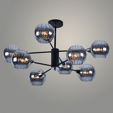 Люстра XA1140B/8 BK+CR черный/хром 8х60W E14 d800 h410 Люстра XA1140B/8 BK+CR черный/хром 8х60W E14 d800 h410