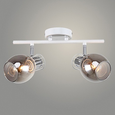 Спот 1133/2 WH+CR белый/хром 2х60W E14 h170 Спот 1133/2 WH+CR белый/хром 2х60W E14 h170