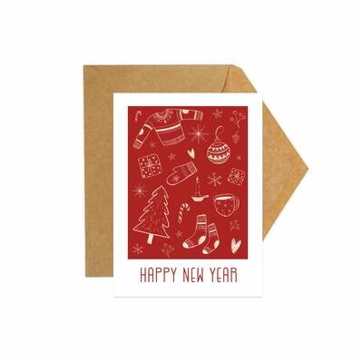Купить Открытка Happy New Year с конвертом