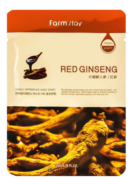 МАСКА ТКАНЕВАЯ ДЛЯ ЛИЦА С ЭКСТРАКТОМ КРАСНОГО ЖЕНЬШЕНЯ VISIBLE DIFFERENCE MASK SHEET RED GINSENG,23м