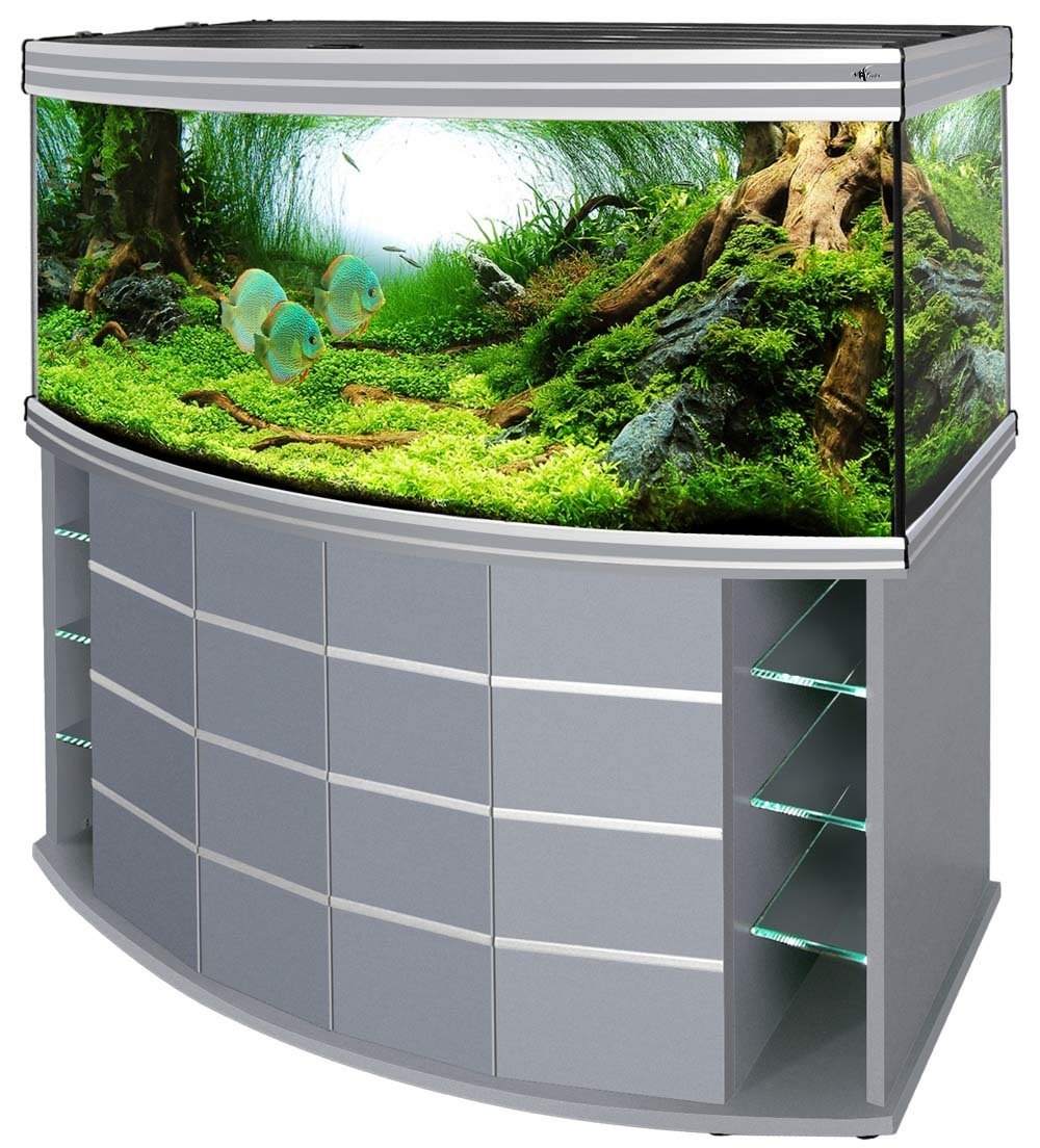аквариум угловой биодизайн с тумбой